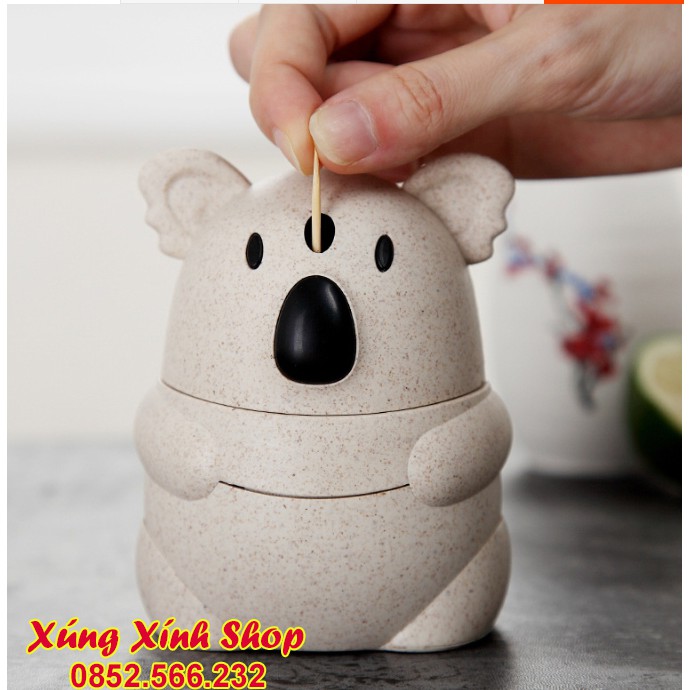 Lọ để tăm lúa mạch hình gấu trúc