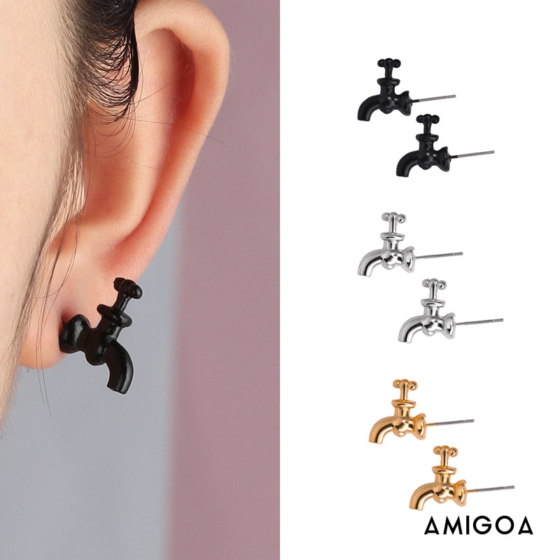 Khuyên Tai Nữ Trang Tạo Hình Vòi Nước 3d Độc Đáo