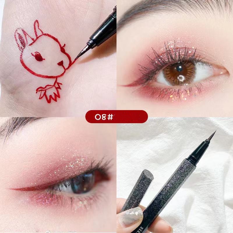 Bút kẻ mắt dạng lỏng Xixi không thấm nước và mồ hôi không nhòe cho người mới bắt đầu TẶNG mặt nạ