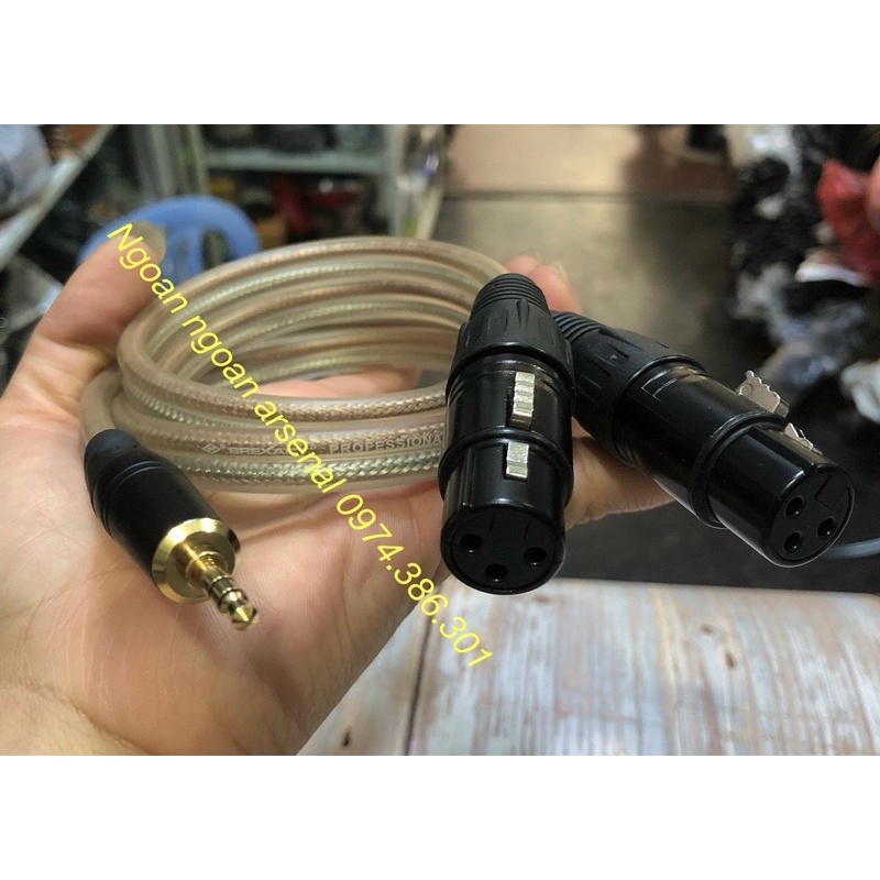 Dây 3,5 (3.5) ra 2 canon xlr đực cái chất lượng