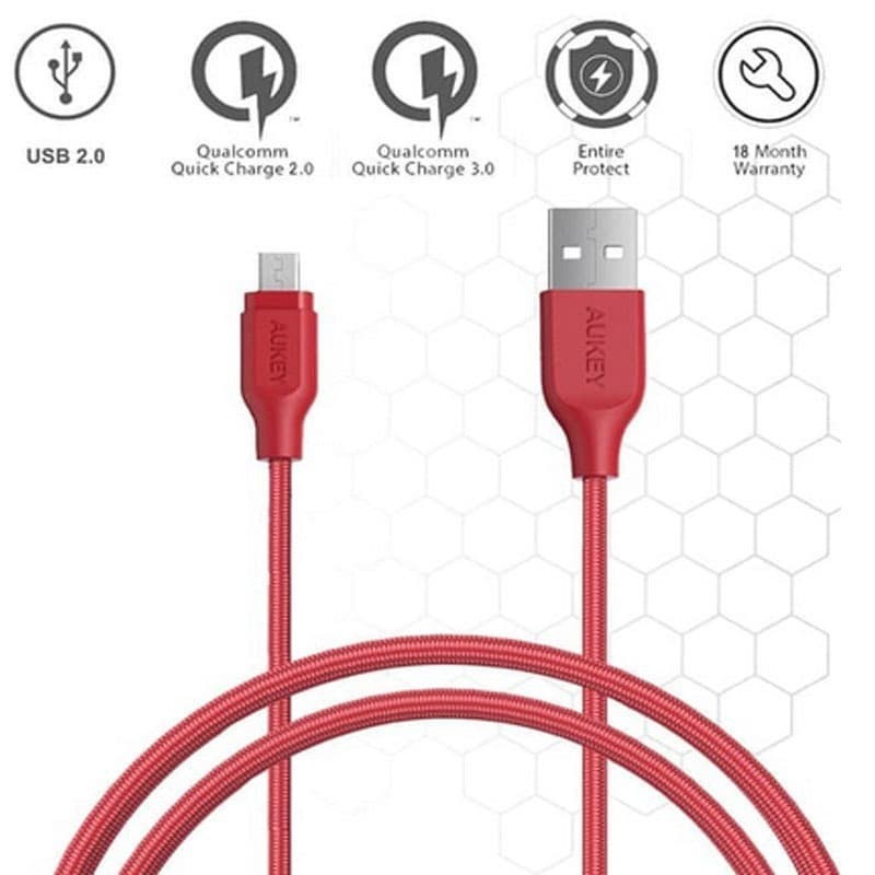 Dây Cáp Sạc Aukey Cb-am2 Nylon Micro Usb 2m Cbam2