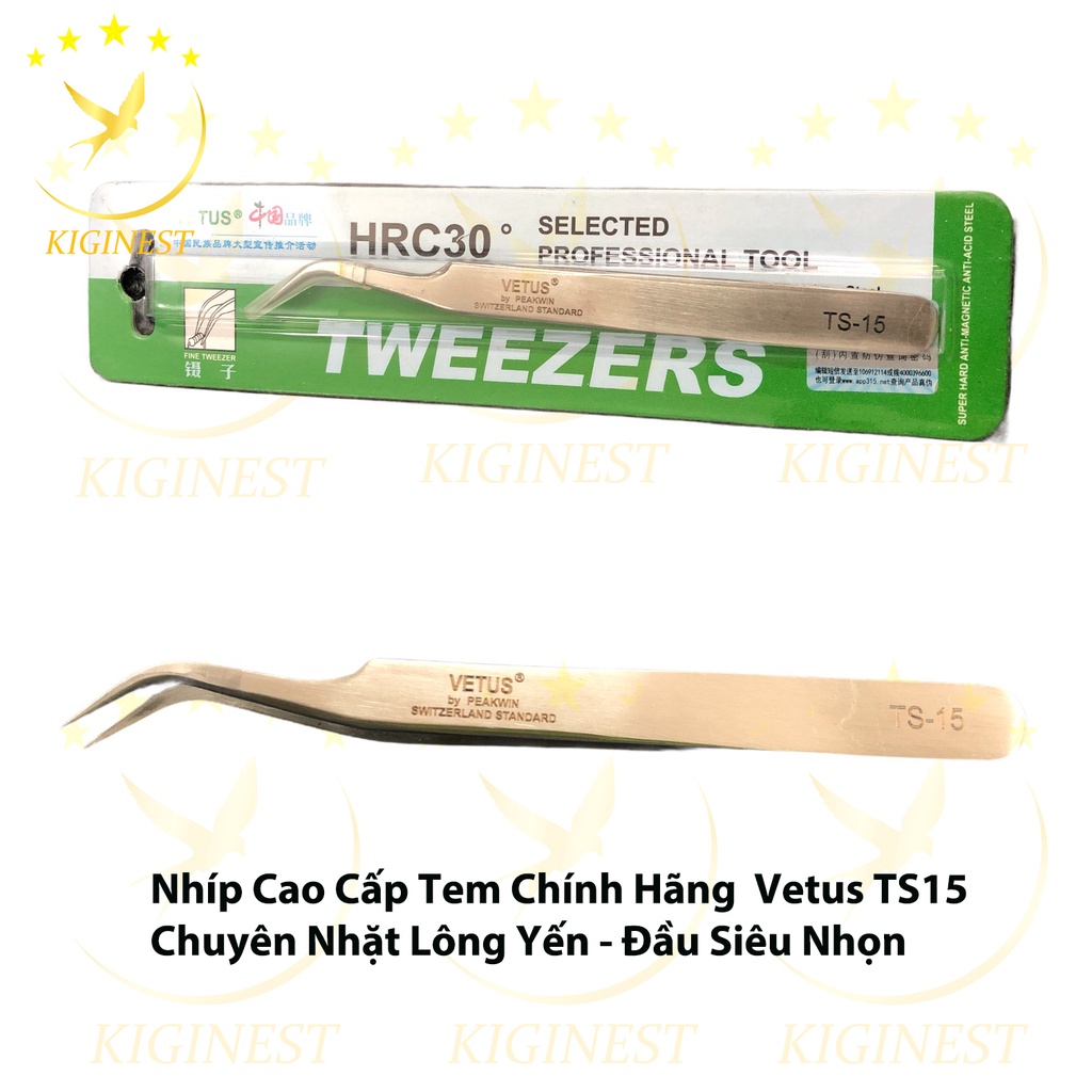 [NHÍP CHUẨN] BỘ 10 NHIP VETUS CHUẨN TS CAO CẤP NHẶT LÔNG YẾN, NỐI MI, GẮP LINH KIỆN - HÀNG CHÍNH HÃNG