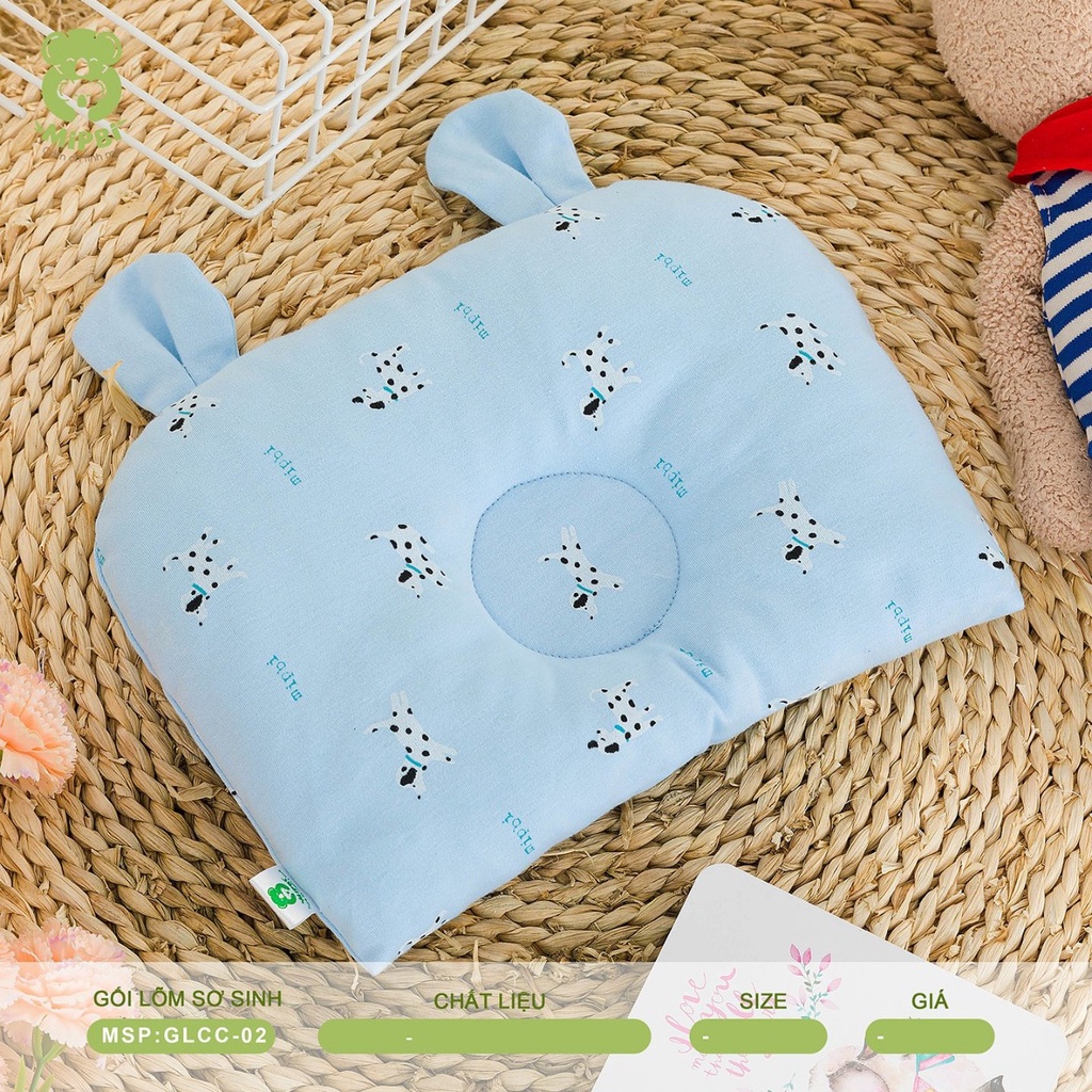 Mipbi. Gối lõm sơ sinh (có thể tháo rời vỏ gối)