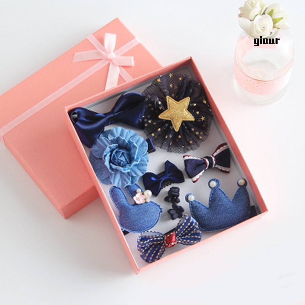 Set 10 kẹp tóc nơ xinh xắn cho bé gái