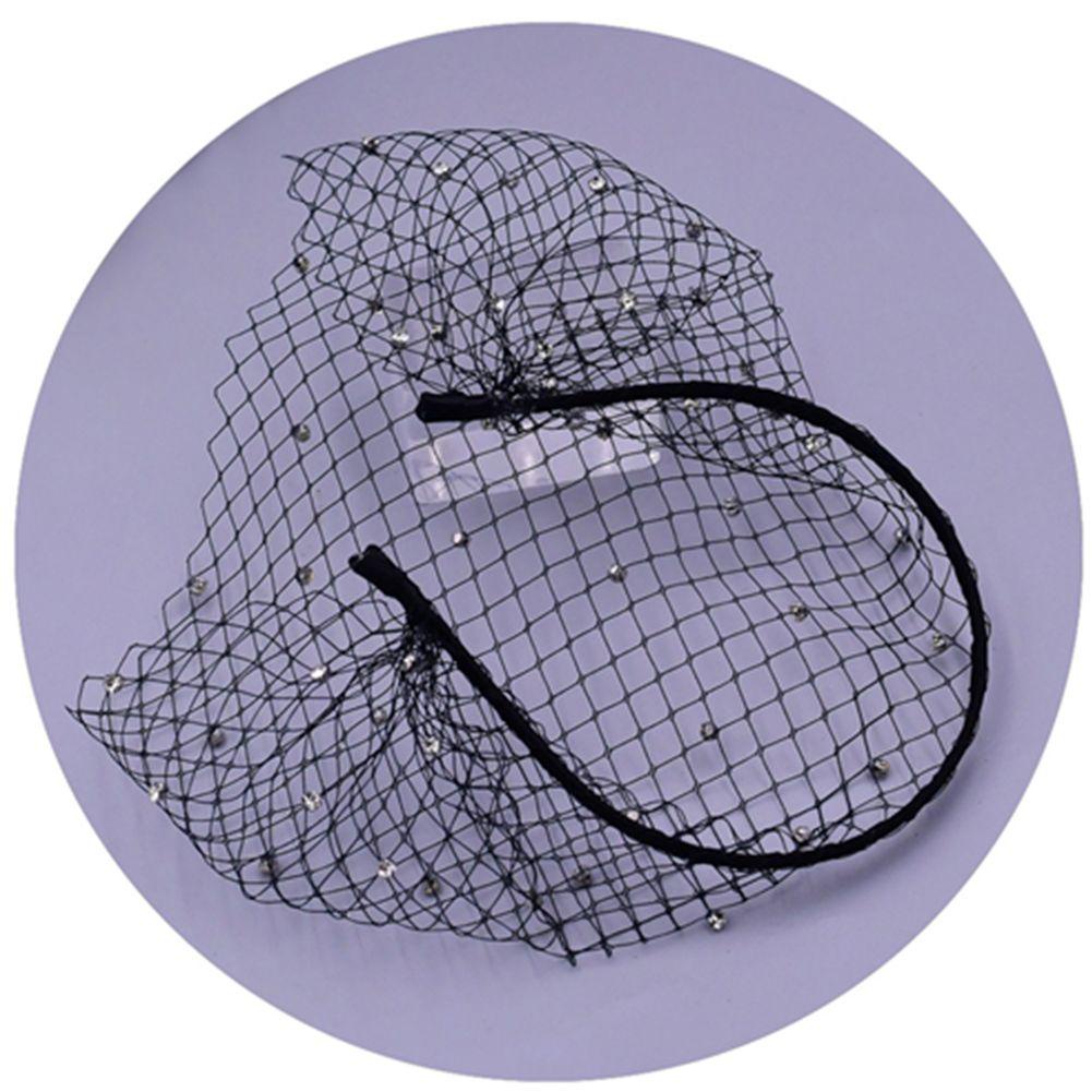 Mạng Che Mặt Lưới Đính Kim Cương Nhân Tạo Cho Cô Dâu|Mạng Che Mặt Cô Dâu Lấp Lánh