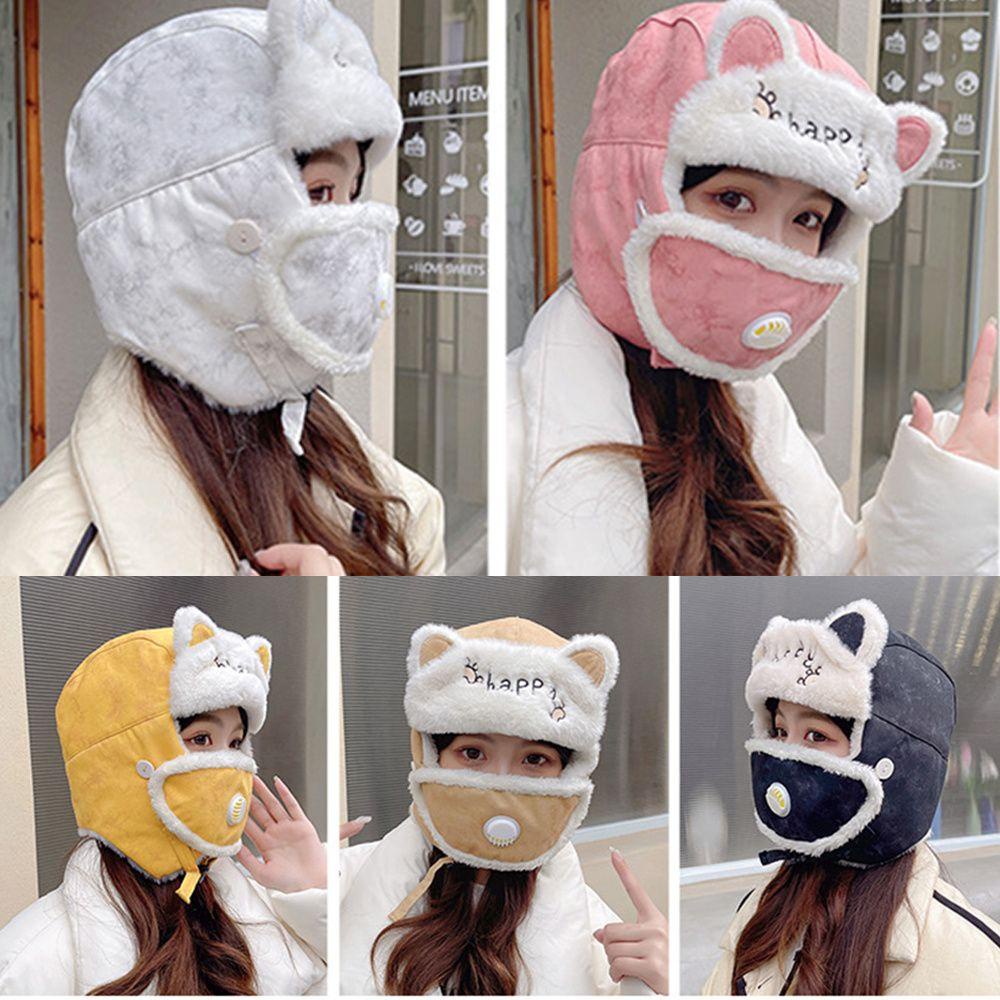 Mũ Beanie Che Tai Giữ Ấm Mùa Đông Có Thể Tháo Rời Dễ Thương