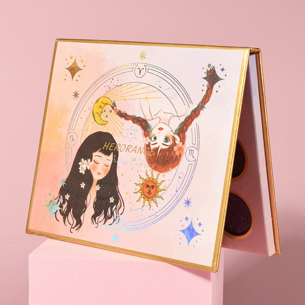 Bảng phấn mắt 12 màu cô gái HERORANGE tông cam đào xinh xắn Eyeshadow Palette HERO12 | BigBuy360 - bigbuy360.vn