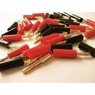 Jack Cắm Loa, Jack Bắp Chuối Đỏ Đen Chân Đồng, Giá 1 Cặp.