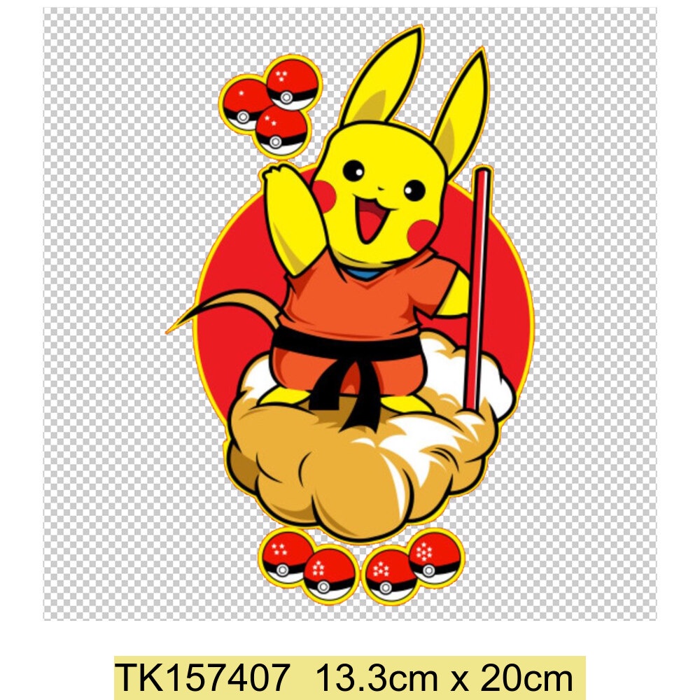 Miếng Dán Cách Nhiệt Chống Thấm Nước Họa Tiết pokemon Cho Áo Thun Trẻ Em
