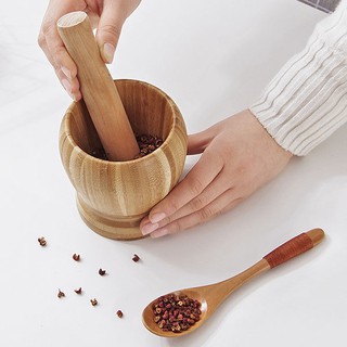 Dụng Cụ Cối Gõ Kèm Chày Giã Đẹp Phủ Men Chống Dính  ( 3 Kích Thước Lựa Chọn )