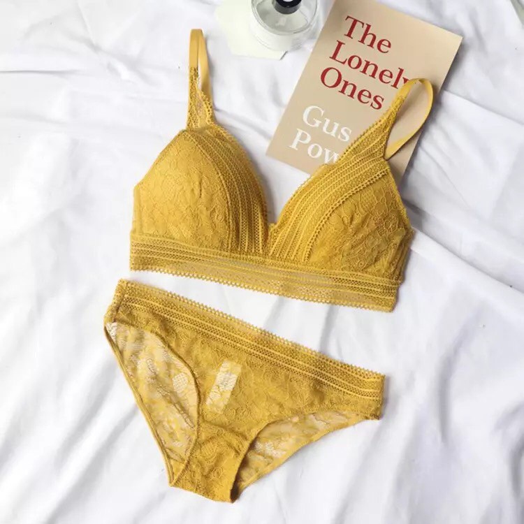 Bộ đồ lót Pinkdear ren không gọng mút mỏng - B | BigBuy360 - bigbuy360.vn