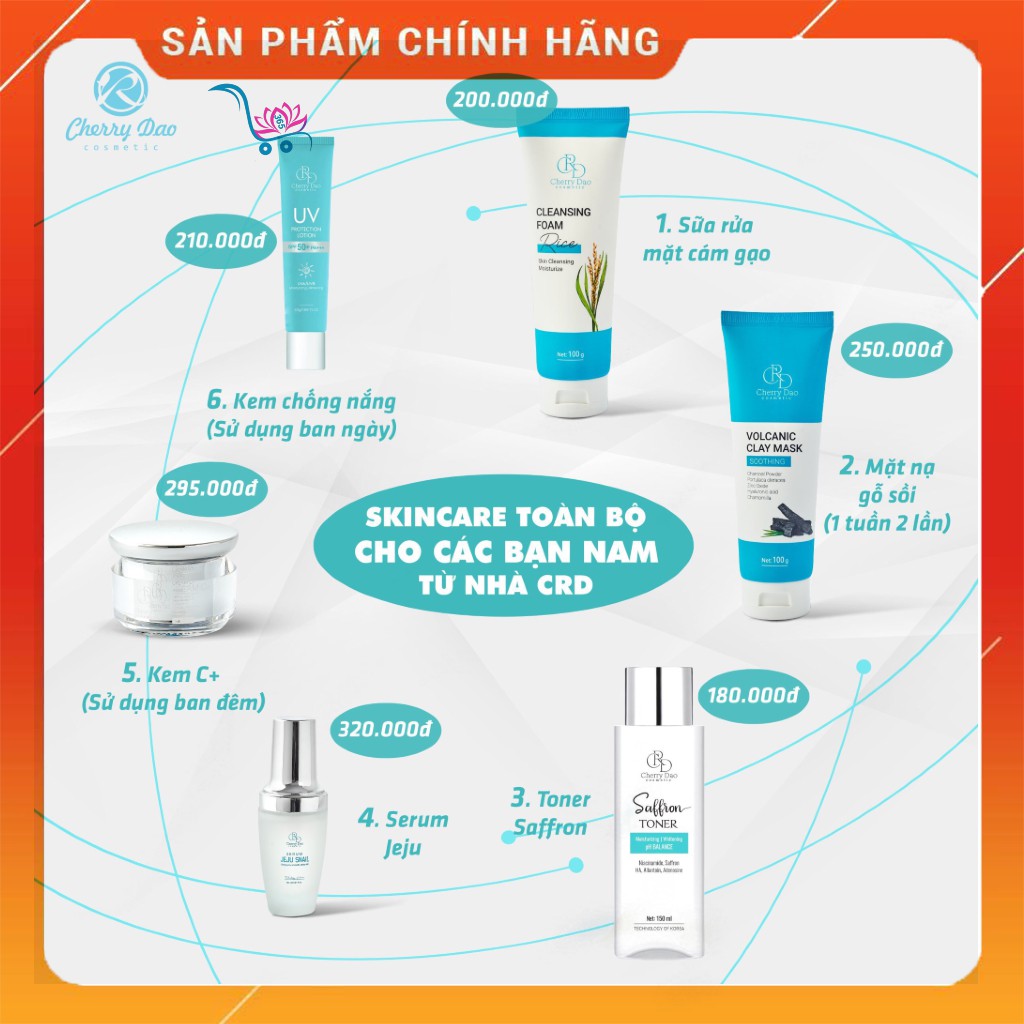 Bộ Dưỡng Da Mặt Cho Nam - Mỹ Phẩm CRD Cherry Đào