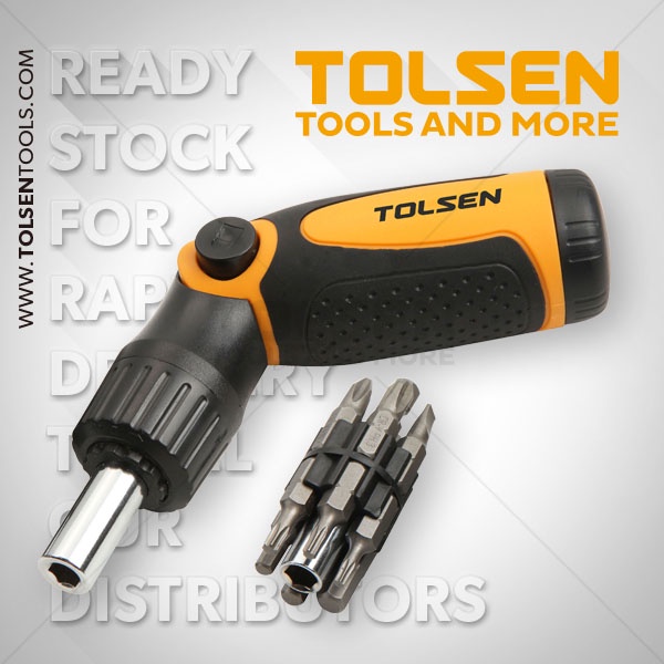 BỘ VÍT TỰ ĐỘNG 14 MŨI 20040 TOLSEN 1 Cái tay cầm vặn vít lắc léo 1 đầu nối vít 60mm 12 cái đầu vít DC-TOOLS