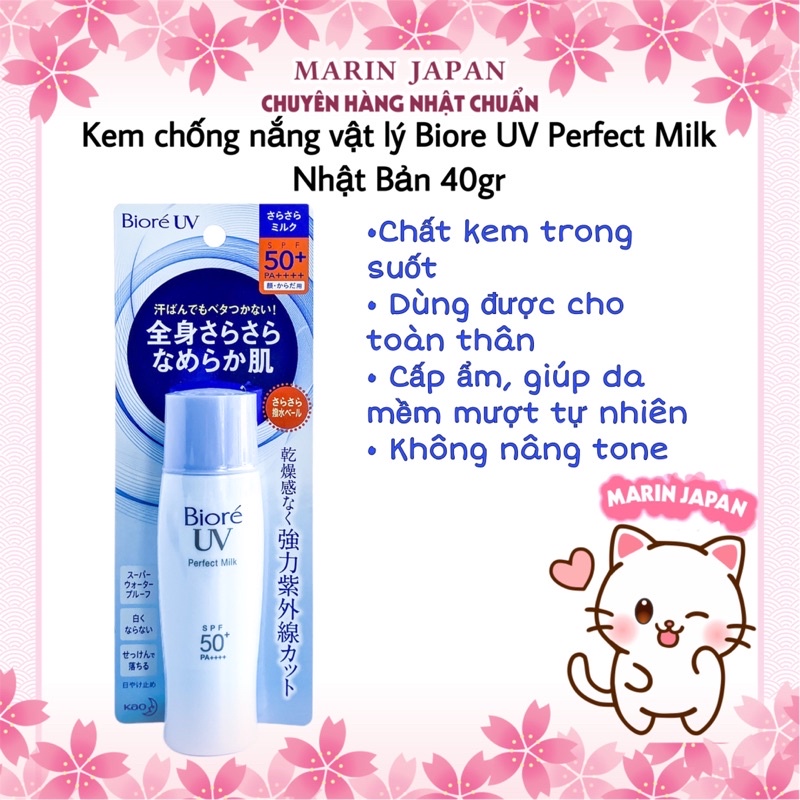 Kem chống nắng vật lí Biore UV Bright Milk , Face Milk , Perfect Milk hợp da dầu,da khô chuẩn nội địa Nhật Bản