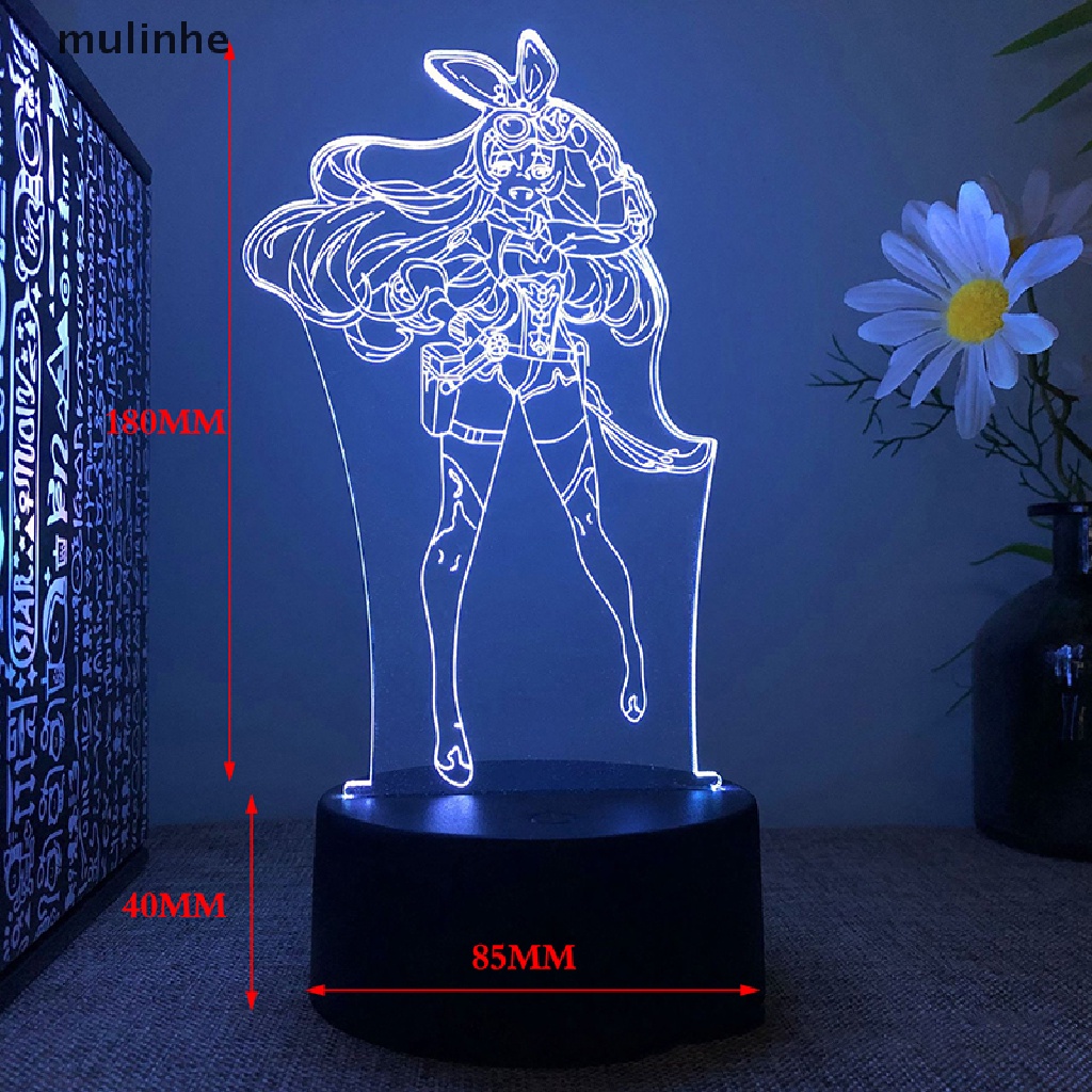 Mulinhe Genshin Đèn LED 3D 7 Màu Hình Nhân Vật Truyện Tranh shome Trang Trí Phòng Ngủ vn