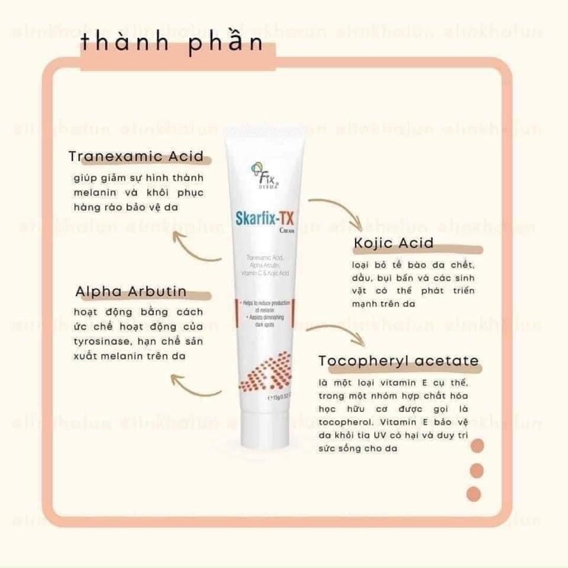 Kem Dưỡng Trắng Da Giảm Nám Tàn Nhang Mờ Thâm Mụn Skarfix TX Fixderma Nhập Khẩu Chính Hãng