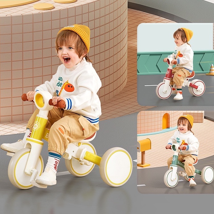 Xe đạp 3 bánh cho bé cao cấp - xe thăng bằng - xe chòi chân 3 in 1 tải trọng 100kg