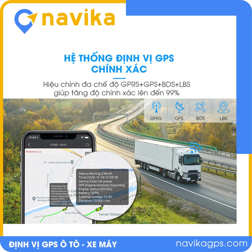 Định vị gps xe máy, xe hơi, xe tải, xe đạp điện chống trộm, tắt máy từ xa theo dõi từ xa qua điện thoại -P5S | NavikaGPS