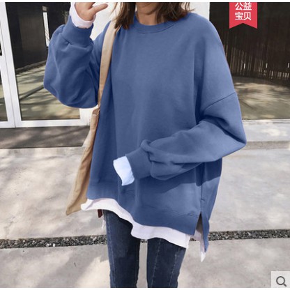 áo nỉ ulzzang đẹp dài tay áo thu đông dáng rộng nỉ bông đỏ gạch | BigBuy360 - bigbuy360.vn