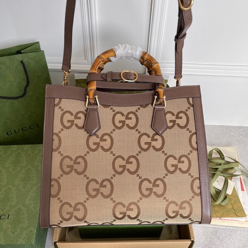 Túi xách nữ da thật cao cấp Gucci GC Tote quai gỗ size 35 hàng vip 1-1