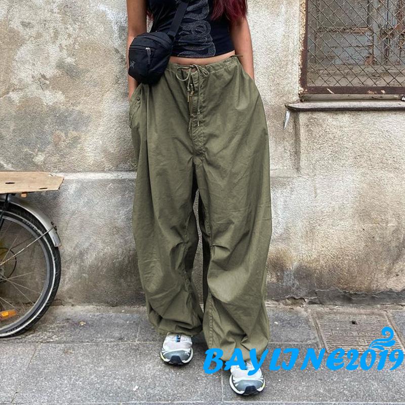 Quần ống rộng Lưng Thun Có Túi Màu Sắc Đơn Giản Dành Cho Nữ