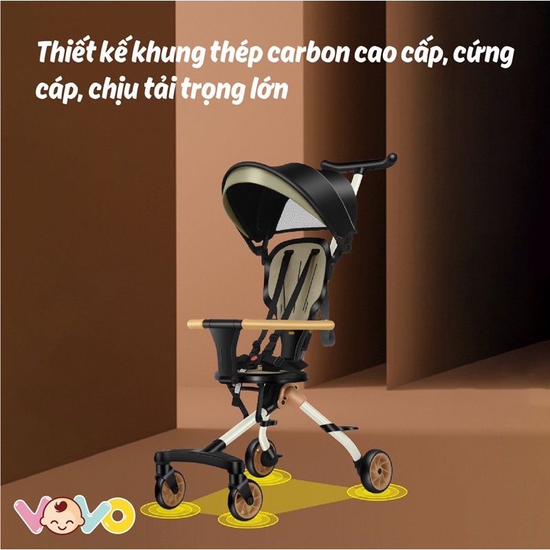 Xe đẩy Kranky, Vovo gập gọn mang lên máy bay đi du lịch cho bé yêu