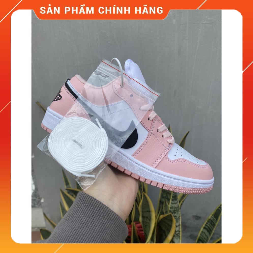 Giày Jordan hồng nữ cổ thấp, Giày Jordan 1 low màu hồng nhạt cho nữ cực xinh dễ phối đồ full phụ kiện