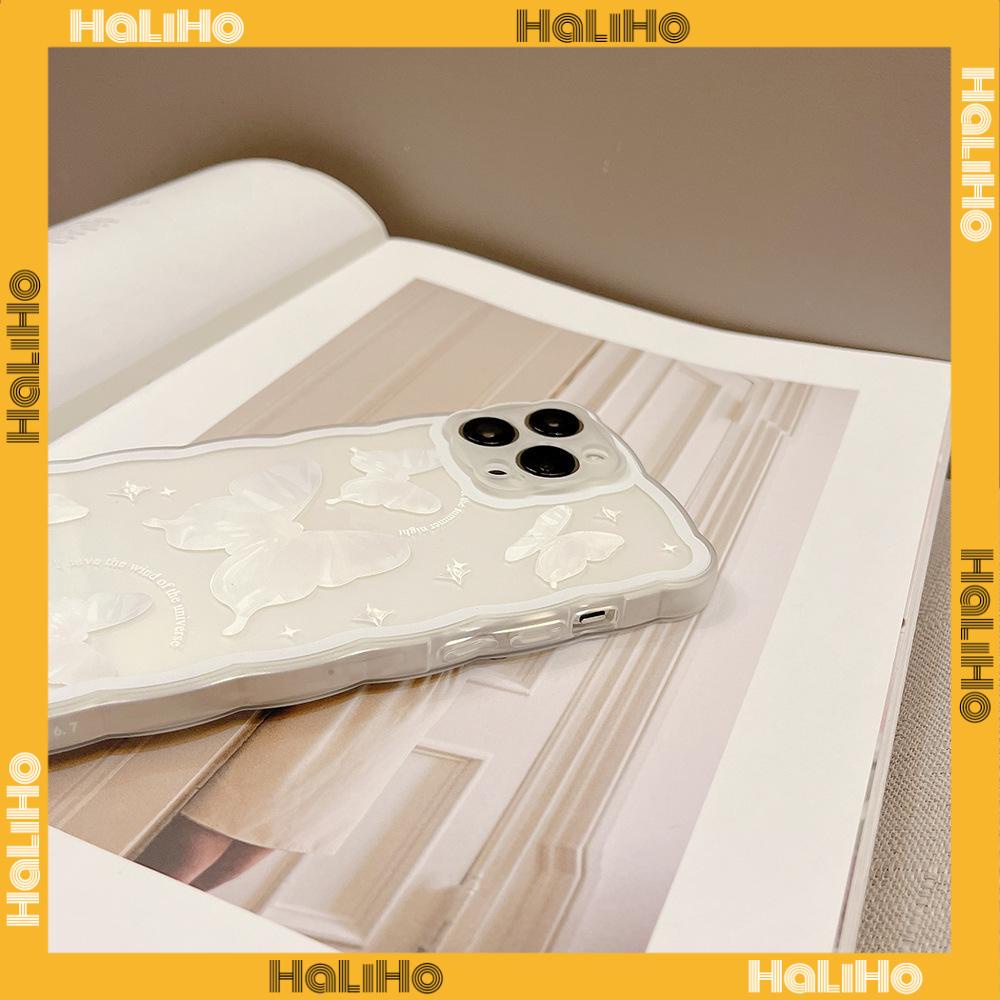 iPhone Case Silicone Soft Case Clear Case Wave Non-Slip Shockproof Camera Full Coverage Protection Butterfly Simple For iPhone 13 Pro Max iPhone 12 Pro Max iPhone 11 iPhone 7 Plus