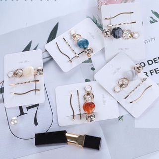 Set 3 kẹp tóc HQ đính hạt nhân tạo sang chảnh