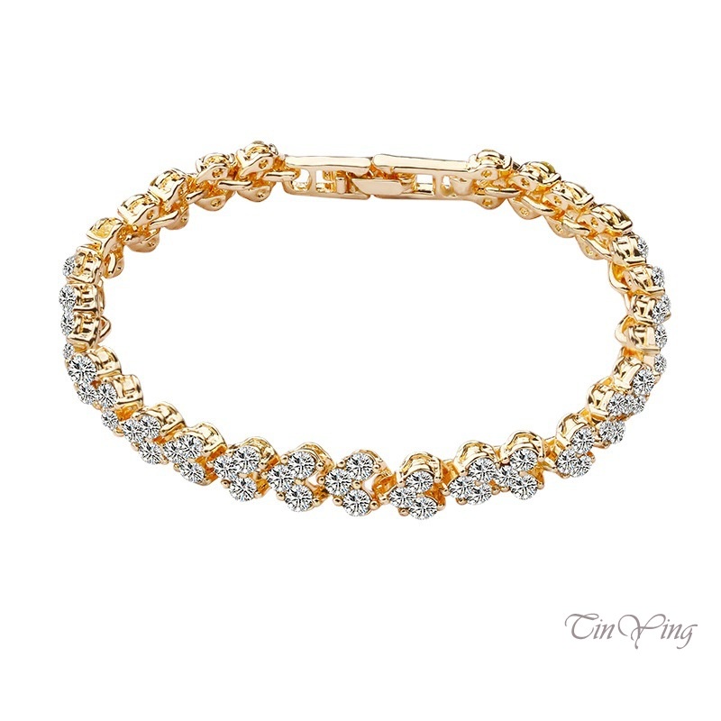 GETNOIVAS Vòng Đeo Tay Bằng Hợp Kim Mặt Hình Trái Tim Thời Trang Cho Nữ