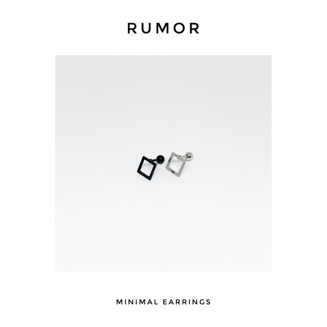 Khuyên tai minimal hình vuông thép y tế cao cấp