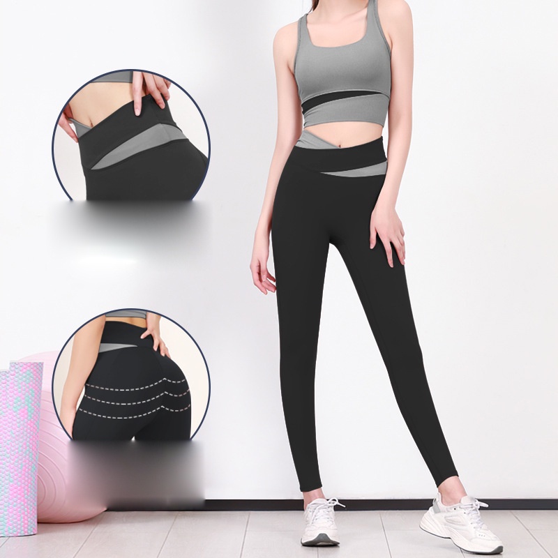 Quần Legging Thể Thao Đàn Hồi Thấm Hút Mồ Hôi Tốt Cho Nữ