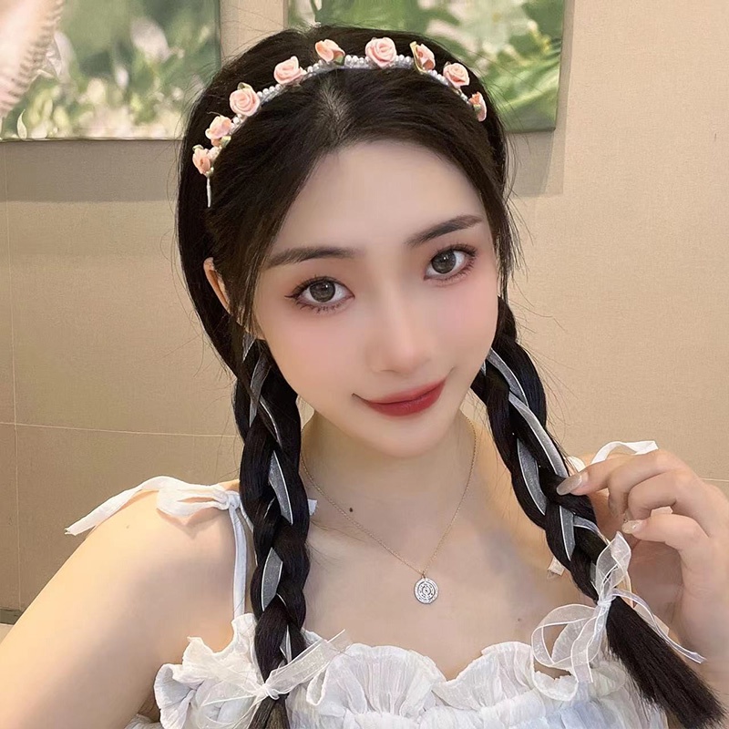 Băng Đô Hoa Đính Ngọc Trai Nhân Tạo Thời Trang