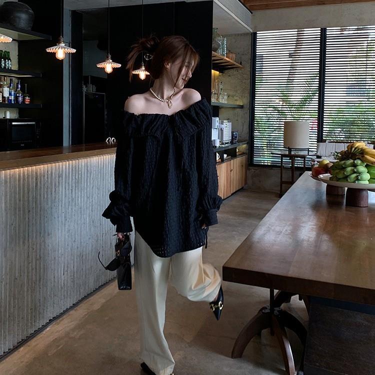 Áo Trễ Vai Dáng Rộng Cột Dây Thời Trang Xuân Hè Mới Cho Nữ