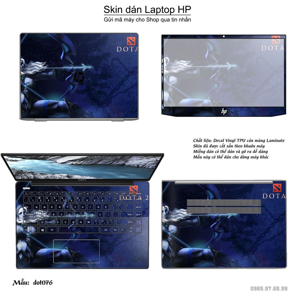 Skin dán Laptop HP in hình Dota 2 nhiều mẫu 13 (inbox mã máy cho Shop)