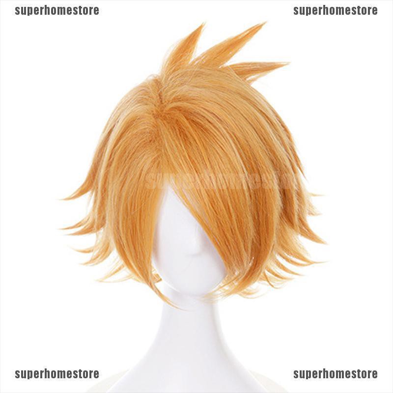 Bộ tóc giả màu vàng hóa trang nhân vật anime Kaminari Denki cho các fan dùng trong triển lãm cosplay