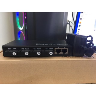 switch quang 4 cổng SC + 2 Cổng J45 - SWITCH CHIA 2 LAN 4 QUANG