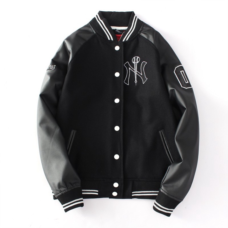 FREE SHIP  Áo Khoác Bomber Nam Nữ Ni Phối Tay Da - Áo Bomber Bóng Chày NY Chất Đẹp Có Ảnh Thật Tự Chụp + Đánh Giá Unisex