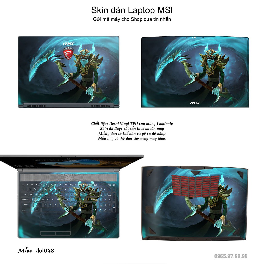 Skin dán Laptop MSI in hình Dota 2 nhiều mẫu 8 (inbox mã máy cho Shop)