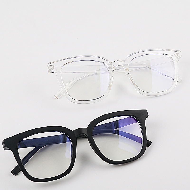 Mắt Kính Gọng Vuông Tròng Vuông Màu Gradient Chống Ánh Sáng Xanh Phong Cách Retro