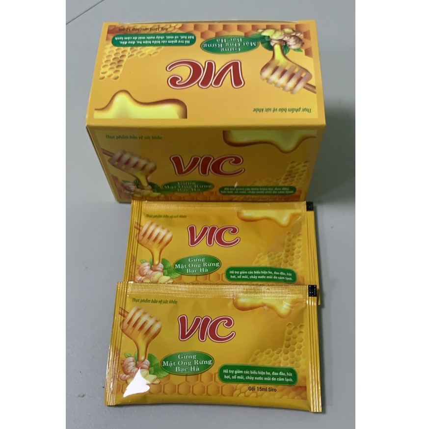 Siro VIC 12 gói - Hỗ Trợ Giảm Ho, Sổ Mũi, Đau Đầu Do Cảm Lạnh