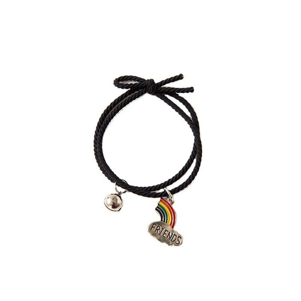 FORBETTER Set 2 Vòng Tay Bện Dây Đính Chuông Thời Trang