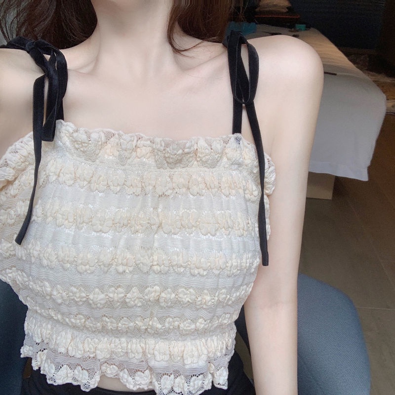 Áo Ống Không Tay Phối Ren Thời Trang Dành Cho Nữ