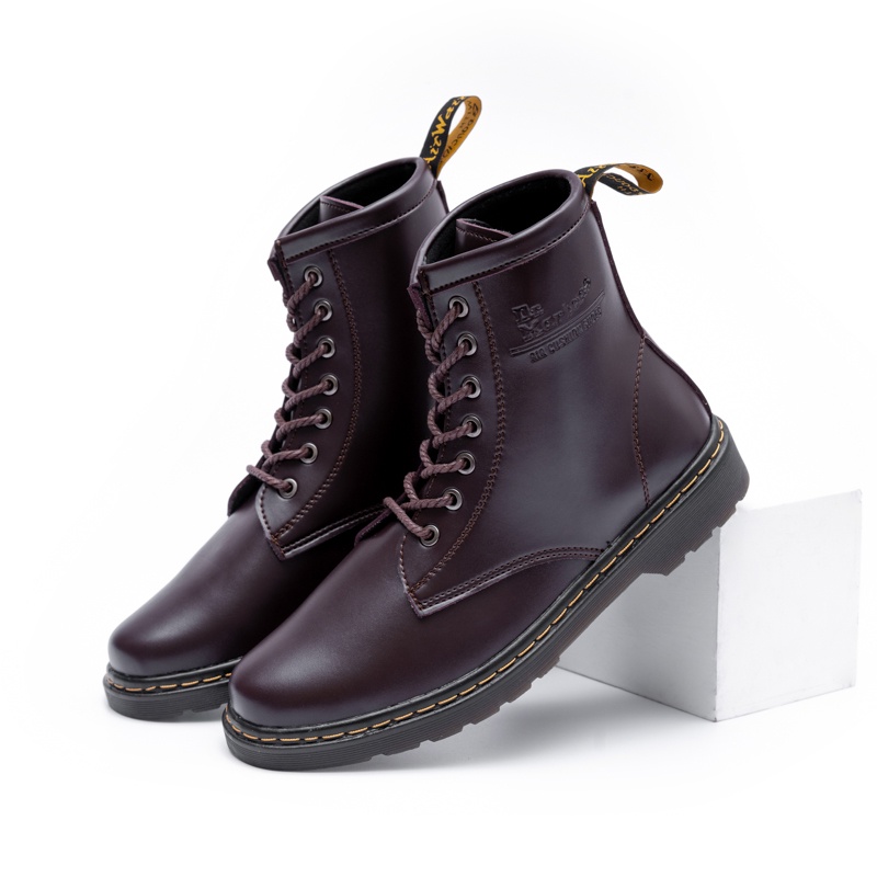 Giầy bốt da Dr-Martens Đen và Nâu cổ cao nam đẹp cao cấp,giầy đốc thời trang hot trên hiện nay,chữ dập vân nổi,đế kếp si