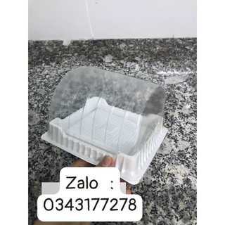 100 Hộp H22 - Hộp nhựa bánh bông Lan cuộn ngắn