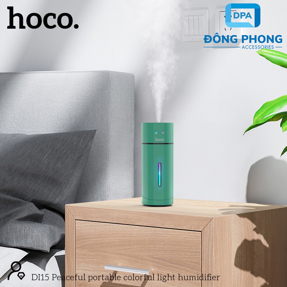 Máy Phun Sương, Phun Tinh Dầu Tạo Độ Ẩm Có Led Hoco Di15 Chính Hãng