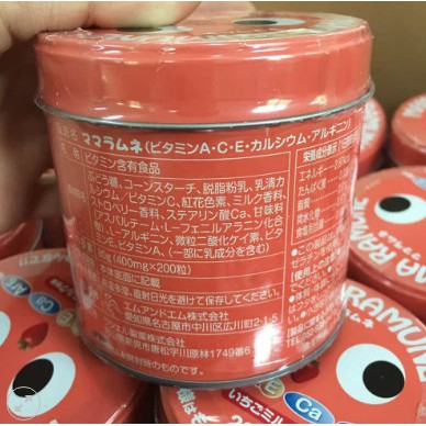 Kẹo cho trẻ biếng ăn Nhật Mama Ramune 200 viên - hàng nội địa Nhật