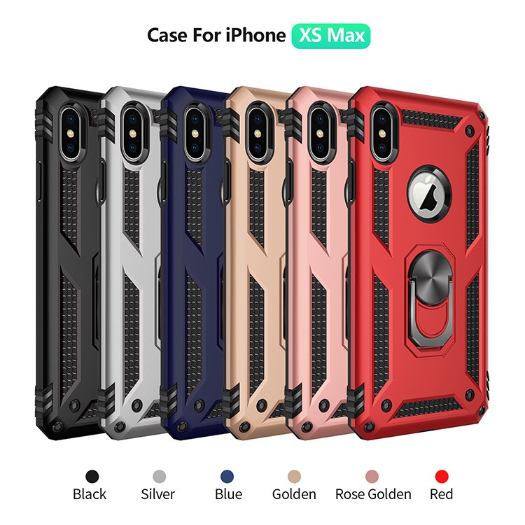 Ốp điện thoại cứng thiết kế cá tính có vòng nhẫn tiện dụng cho iPhone 6 6s 6+ 6s+ 7 7+ 8 8+ X Xs Xr Xs Max