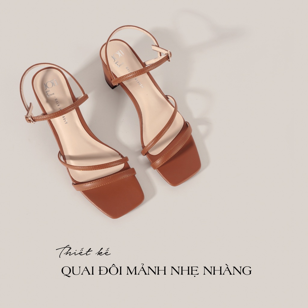 Giày Xăng Đan Nữ JOTI Iris Sandals 3304VN5 - Mũi Vuông Quai Hậu Đế Trụ Vuông Cao 6cm Da Mờ - Mang Công Sở Dự Tiệc