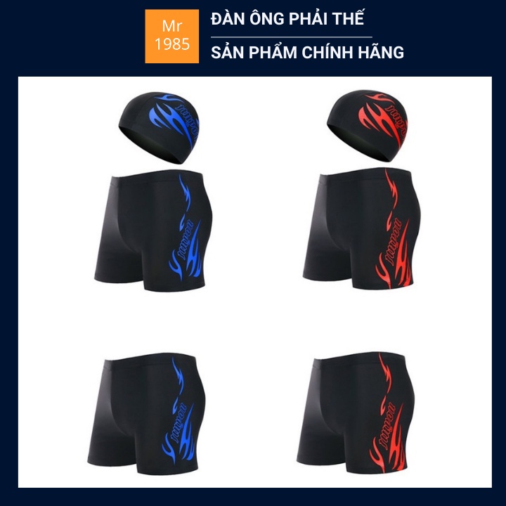 Quần bơi boxer nam chất vãi co giãn tốt nhanh khô bao gồm nón Mr1985 MR13